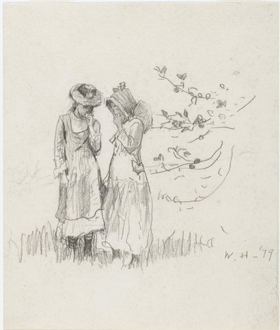 Two Girls in Field by Winslow Homer